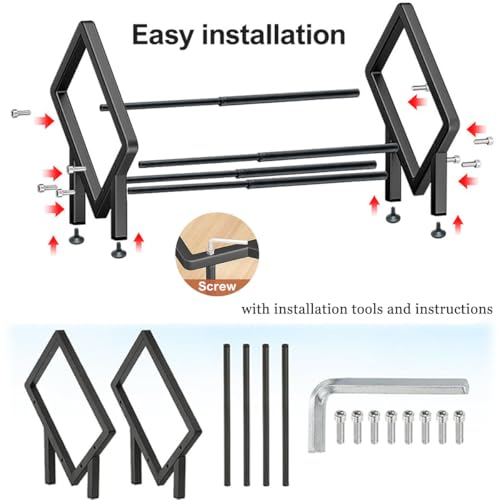 Miniatura 4 de Rosqmor Soporte Vinilos Metal, Porta Discos Vinilo Extensible Para 80-100 Lps, Organizador Vinyl Records Mesa, Estante Vinilos Para Cd, Álbumes, Revistas, Libros Negro