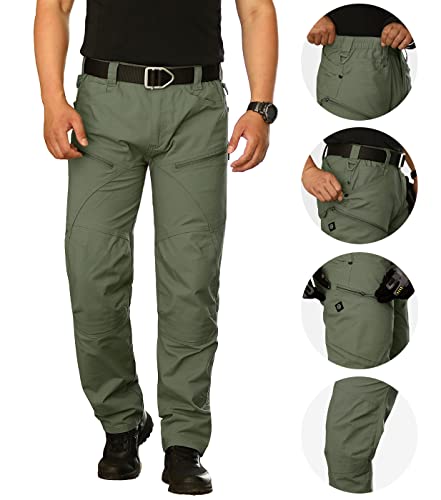 Navekull Men's Outdoor Tactical Pants Rip-Stop Combat Military Cargo Pants Lightweight Army Work Hiking Trousers Water-Resistant #TOP3