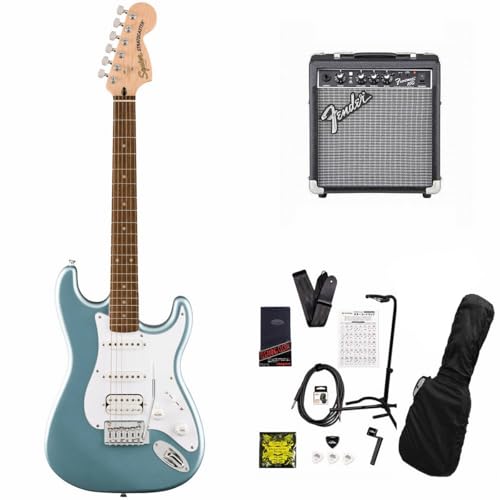 Squier Affinity Series Stratocaster Junior HSS Laurel Fingerboard White PG Ice Blue Metallic 10Wアンプ付属エレキギター初心者セットR