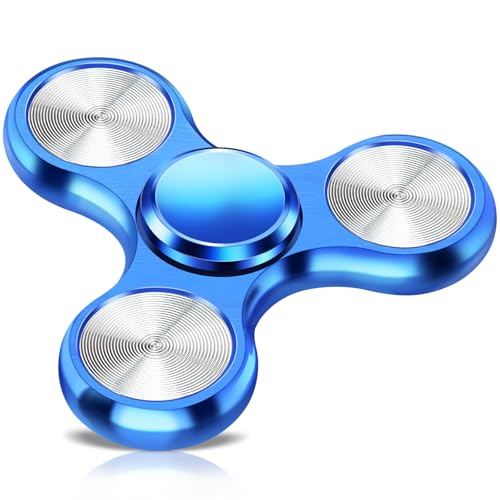Fidget Spinner for Adults, Ultra Durable Metal Silent Fidget Spinners, Sensory Fidget Toys with Stainless Steel Bearings, 2-5 Min High-Speed Spin, ADHD Autism Anxiety Stress Relief, Birthday Gifts