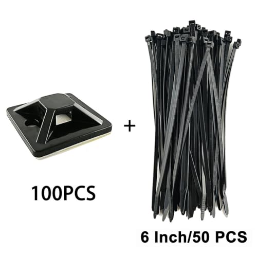 Bases de bridas con autoadhesivo fuerte para fijar cables negros de 25 mm 3