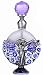 YUFENG Purple Decorative Perfume Bottles Empty Refillable Glass Perfume Bottle Adorned with Metal Angel and Flower Figurine
