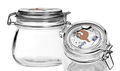 infinite by GEDA LABELS (INFKH) Bügelglas Faultier Bonaparte Party Tarro de Cristal para conservas Metal Caucho, Claro, 10 x 13,5 x 11