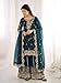 FASHION FRONTIER Fandy Silk New Punjabi Style Sharara Suit For Women Ready To Wear Salwar Kameez With Dupatta Moti work (US, Alpha, Small, Regular,Teal)