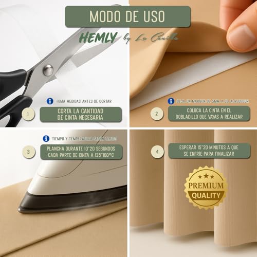Miniatura 3 de La Canilla Hemly Cinta Termoadhesiva Para Dobladillos 50 Metros - 20mm Cinta Adhesiva Sin Coser Para Pegar Los Bajos De Pantalon, Vaqueros, Vestidos, Dobladillo De Cortinas Y Ropa