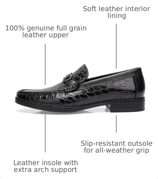 Image of Men's Leather Dress Shoes Slip-On Loafers