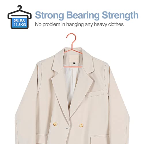 Specilite Metal Hangers 30 Pack Heavy Duty, Strong Wire Clothes Hangers With Notches, Space Saving Hangers Bulk For Standard Size Coats, Shirts, Suits, Pants, Shiny Rose Gold #TOP2