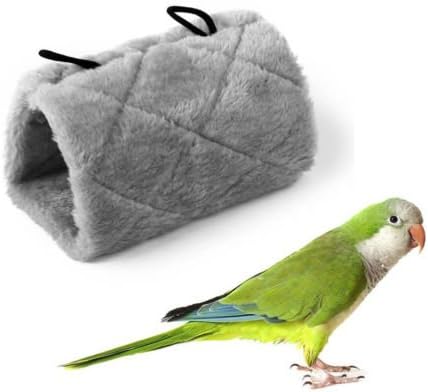 Grey Bird Parrot Budgie Nest Shed Fluffy Warm Suspended Hut Toybird-nests M