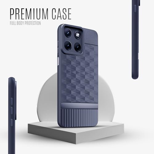 Image of Back Cover for Motorola Moto Edge 70 Fusion 5G Camera Protection 3D Hexa Cube Design Silicone Protective Bumper Back Case for Motorola Moto Edge 70 Fusion 5G - Blue