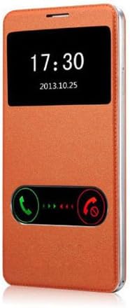 Top Seller Fashion Newest Leather Flip Smart View Battery Cover Case for Samsung Galaxy Note 3 III N9000 (orange)