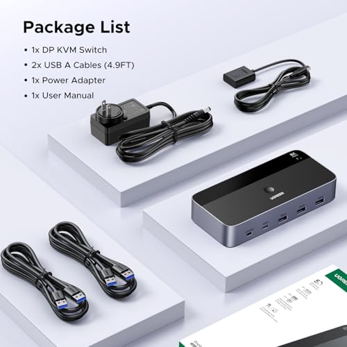 UGREEN 8K@60Hz Displayport KVM Switch 2 Monitors 2 Computers, Aluminum - image 8