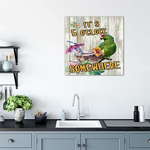 Cadeau déco idéal : plaque bois flamant rose 40 cm - 4