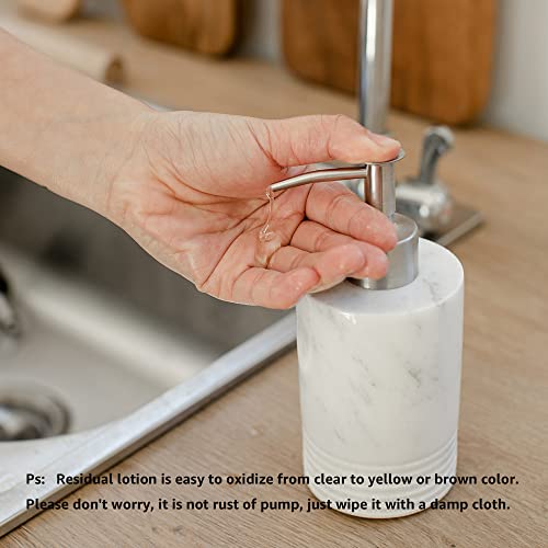 Jimei Marble Soap Dispenser With Stainless Steel Pump For Bathroom Kitchen Countertop thumb #3