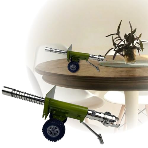 Hellorso Mini Artillery Cannon Firecracker Launcher That Shoots Fire Crackers - Stainless Steel Model Desktop Ornament (35 13 12cm Green)