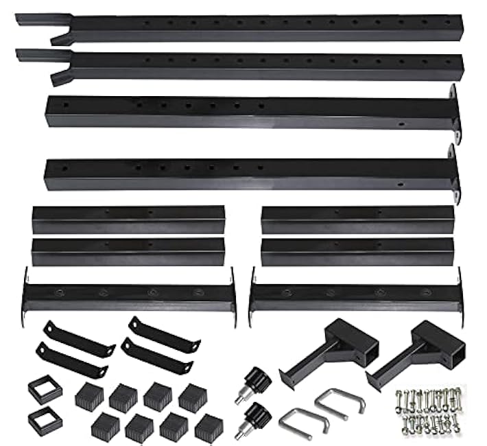 Yaheetech 45-71 Inch Adjustable Squat Rack and Bench Press Rack Portable Olympic Weight Stand Pair of Home Gym Squat Machine