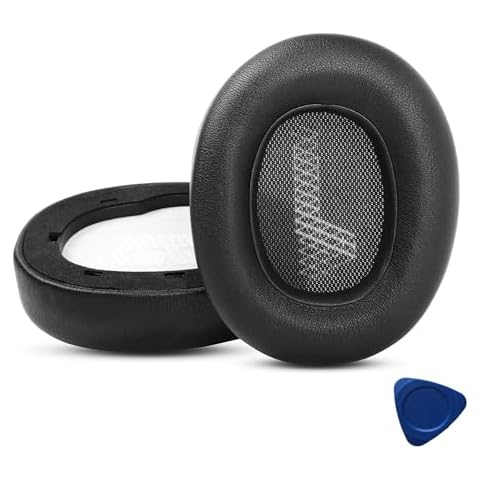E65BTNC Ear Pads Cushion Replacement for JBL E65 E65BT E65BTNC, Live 650 650NC 650BTNC, Live 660 660NC 660BTNC, Duet NC Wireless Headphones, Softer Leather Earpads Cushions (Black) Cover