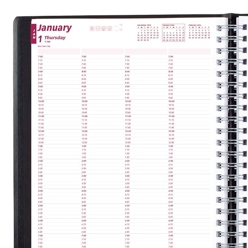 Brownline® 2026 Essential Daily Professional Planner, Four-Person Appointment Book, 12 Months, January to December, Twin-Wire Binding, 11" x 8.5", Black (CB960.BLK-26) by Brownline - Image 2