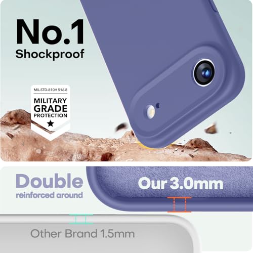 Image of LOVE 3000 Designed for iPhone Air Case, Premium Silicone [Compatible with Magsafe][Soft Anti-Scratch Microfiber Lining] Shockproof Protective Phone Case for Men Women 6.5 inch, Lavender Grey