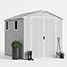 JUMMICO 6x8 XXL Gartenhaus, 9,4m³ Kunststoff-Geräteschuppen mit Boden, 185x240x210 cm, Wetterfest & Frostsicher, Ideal für Fahrräder, Rasenmäher, Gartengeräte, Hellgrau