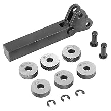 Steel Knurling Tool, 7Pcs Steel Knurling Tool 0.512mm Diagonal Dual Wheel Linear Knurl Set Lathe Cutter Machine, Lathe Parts Accessories