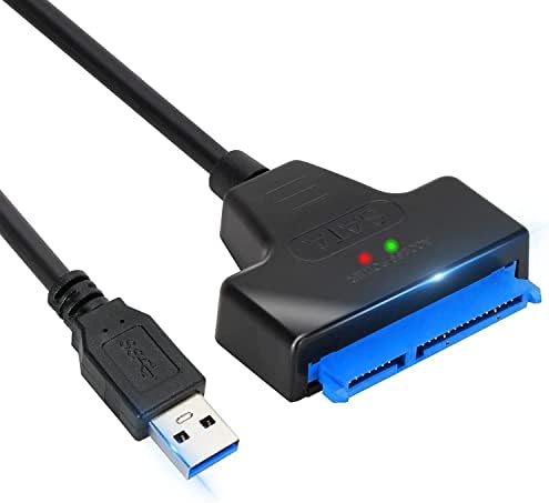 Sounce USB 3.0 SATA III Hard Drive Adapter Cable, SATA to USB Adapter Cable for 2.5 inch (6.35 cm) SSD & HDD, Support UASP, 9 inch(22 cm), Black
