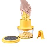 Corn Peeler, Corn Stripper, Corn cob Stripping Tool Corn Cutter & Remover with Built-In Cup Grater, Corn Kernel Cutter Ginger Grater