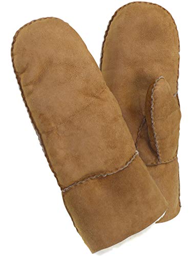 Harrys-Collection Damen Herren dicke Fäustlinge aus Lammfell in 4 Farben Farben:natur Handschuhgröße:9