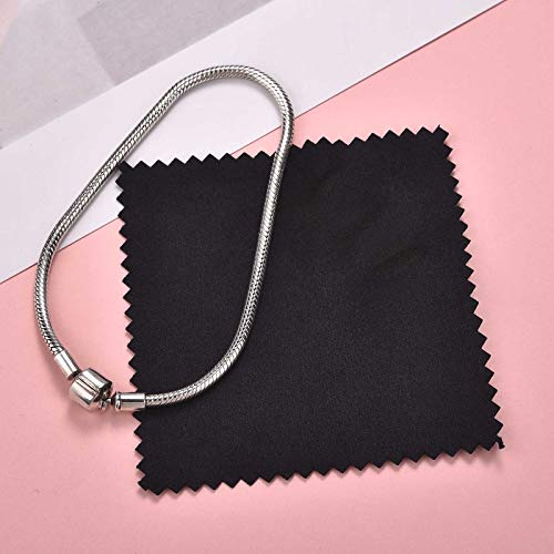 Sevenwell 50Pcs Jewelry Cleaning Cloth Black Polishing Cloth For Sterling Silver Gold Platinum Small Polish Cloth 8X8Cm #TOP3