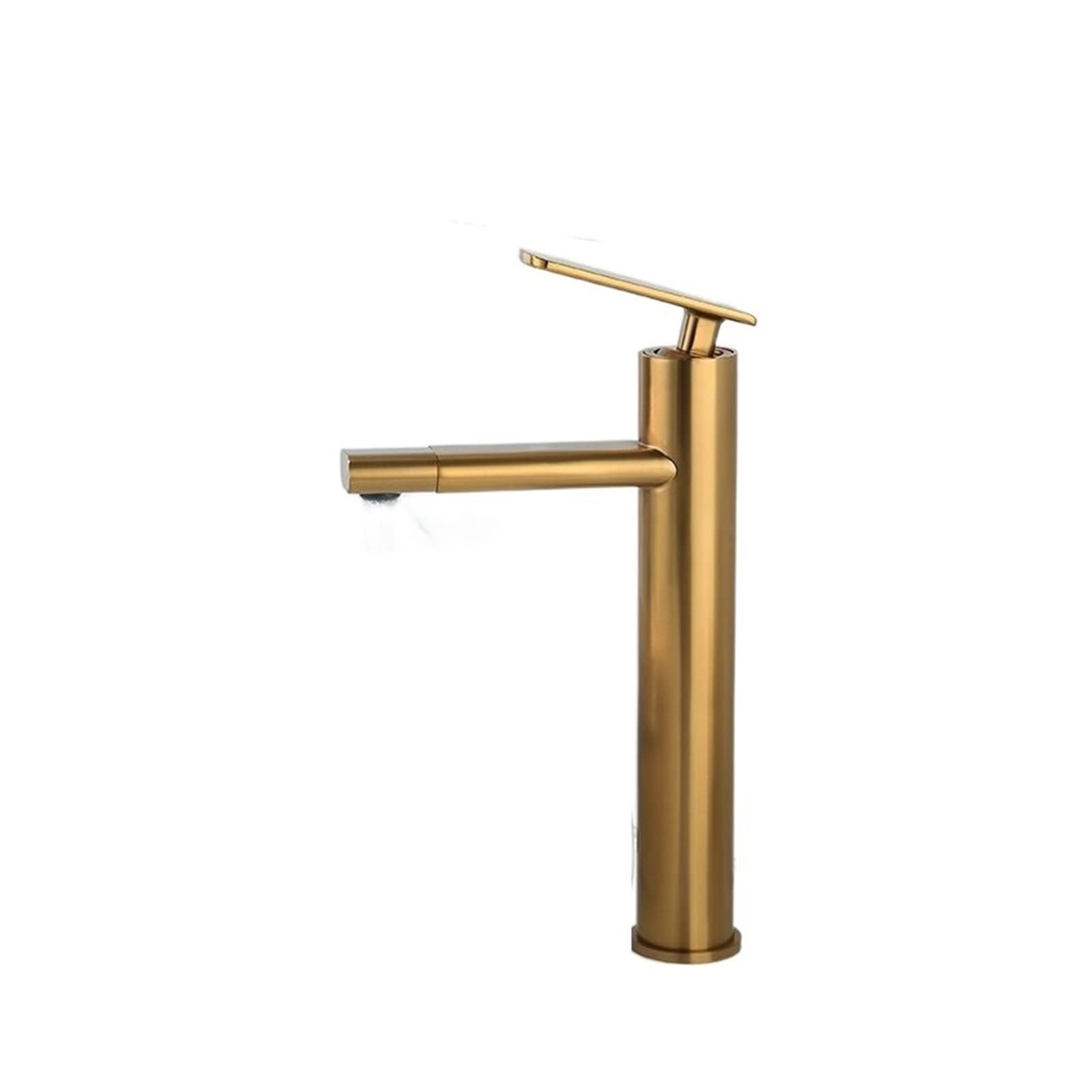 Robinet lavabo laiton or brossé au design élégant et finition durable