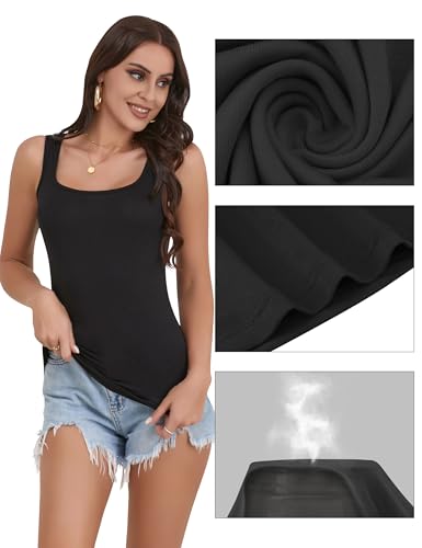 Image of BQTQ 5 Pack Women's Tank Tops Square Neck Sleeveless Ladies Tank Top Undershirts
