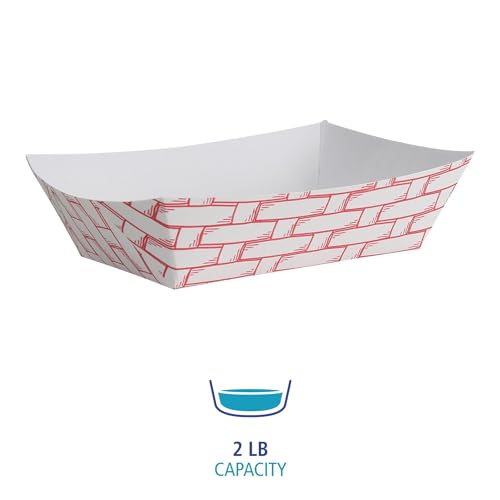 Boardwalk 30LAG200 Paper Food Baskets, 2lb Capacity, Red/White (Case of 1000) by Boardwalk - Image 2