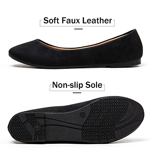 katliu Women Comfort Flats Round Toe Ballet Flats Slip on Walking Flat Shoes4