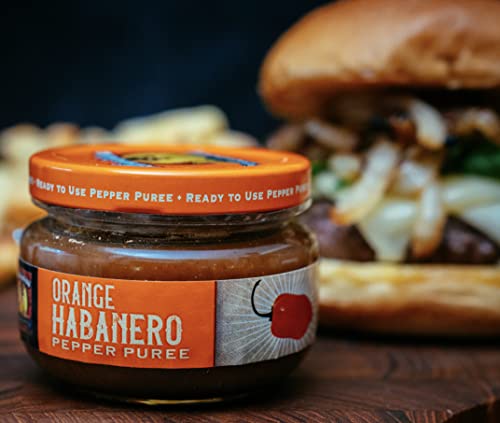Orange Habanero Pepper - Louisiana Pepper Exchange - Fresh Pepper Replacement (Orange Habanero Pepper Puree) 2 Jars - Plant-Based, Gluten-Free, Simple Ingredients. Delicious Flavor, Great For Any Ground Meat, Wings, Or Rum-Based Drinks #TOP2