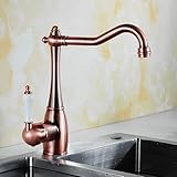 TYMYW Retro Wasserhahn Küche 360 Drehbar Küchenarmatur Einhebel Heiß und Kalt Messing Mischbatterie Einlochmontage