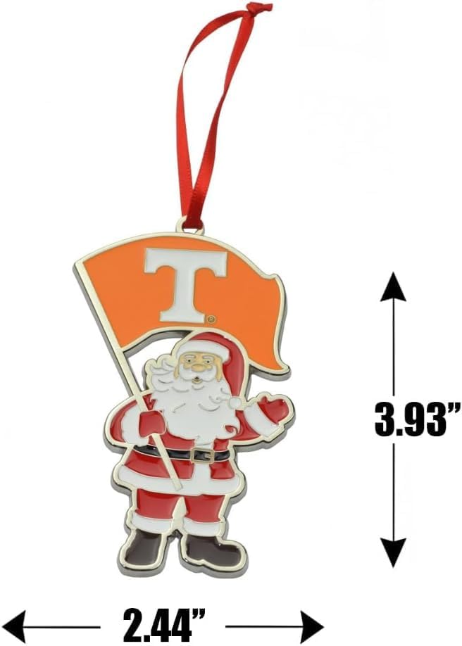 Tennessee Volunteers Santa Metal Christmas Ornament - Image 2