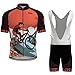 Maillot Cyclisme Homme Tenue Cycliste Été Vêtements Velo VTT Manche Courte,Jerseys Shirt Cycling et Cuissard à Bretelle Avec 9D Coussin Gel,Ensemble Combinaisons Bike Respirant Séchage Rapide(1,2XL)