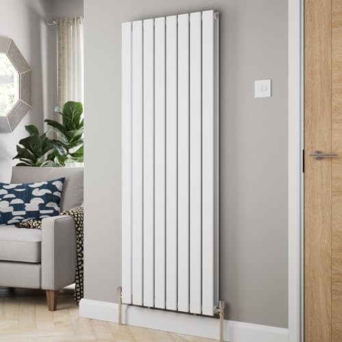 RADIANT LIVING 1600 x 608 mm White Vertical Radiator Flat Panel Central Heating Radiators Bathroom Designer Double