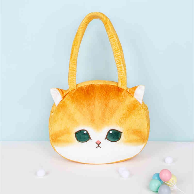 Cute cat shoulder bag, plush handbag, cat big face bag, cat gift for women3