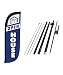 LookOurWay Open House Blue Feather Flag Set with Poles & Ground Spike, 5-Feet