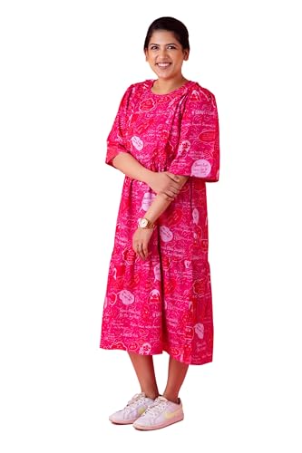 Robe de maternite fuchsia chic pour shooting photo et allaitement
