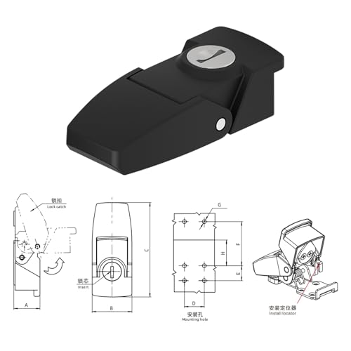 Loquet de tirage central V7 à bascule pour boîte à outils et caisson lumineux - 3