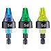 3 dozowniki »Auto-Pour«, 5 cl, niebieski, żółty, zielony