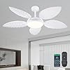 PHORUS 52 Palm Leaf Ceiling Fan with Lights White Tropical Outdoor Ceiling Fan with RemoteAPP for Bedroom PatioDimmable 3 Colors 6 Speeds