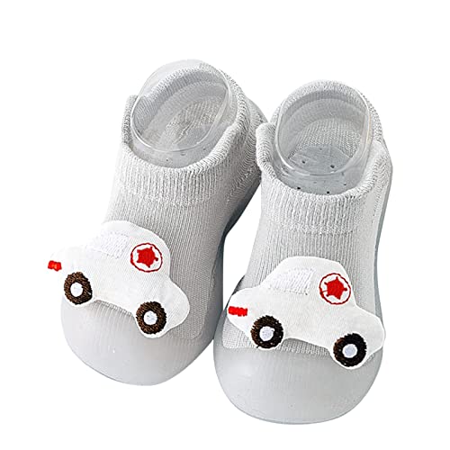 Baby Shoes Toddler Walking Infant Boys Girls Animal Cartoon Socks Shoes Toddler Fleece WarmThe Floor (Grey, 6.5 Toddler)