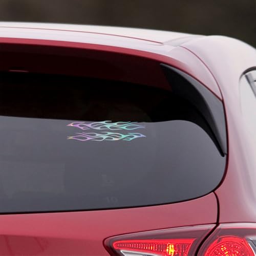Image of Flame Stripe Racing 4 (Holographic Opal Purple) (Set of 2) Premium Waterproof Vinyl Decal Stickers for Laptop Phone Accessory Helmet Car Window Bumper Mug Tuber Cup Door Wall Decoration