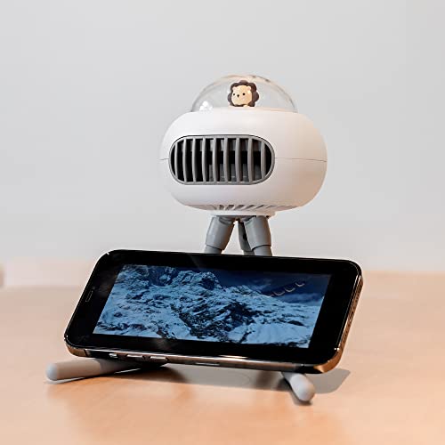 Ventilador sem lâmina 4 velocidades sem fio vento forte mini ar condicionado flexível 3600 mah carri