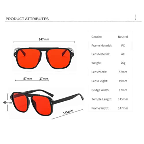 Retro Rectangular Sunglasses Anti-ultraviolet sunglasses personalized Single-beam Sunglasses2