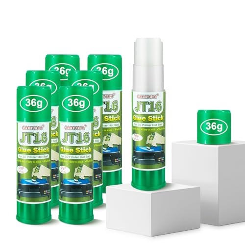 DERUC 3D Printer Glue Stick 36g PVP Quick Dry Solid Glue for Hot Bed PLA Printing Filament ABS PET PETG Washable Easy to