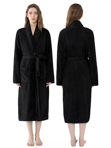 Image of Soft Robe For Women,Warm Plush Bath Robes Female,Spa Towel After Shower Lightweight Long Bathrobe