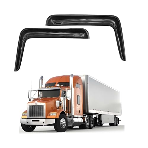 Side Window Visor Air/Rain Guard Deflectors Compatible with Kenworth C500 / W900 / T800 1984-2008 Semi Truck Accessories, Window Vent Wind Visor Deflectors Set (Left and Right)